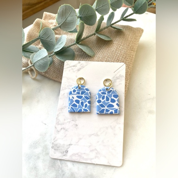 Polymer Clay Gold Post Earrings - Picture 2 of 4